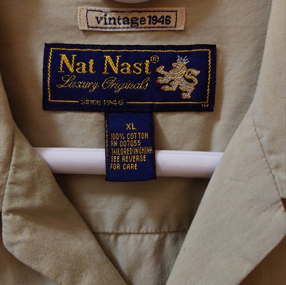 RARE Nat Nast racing button down silk patch shirt Y2K vintage 1946 series - Picture 4 of 8